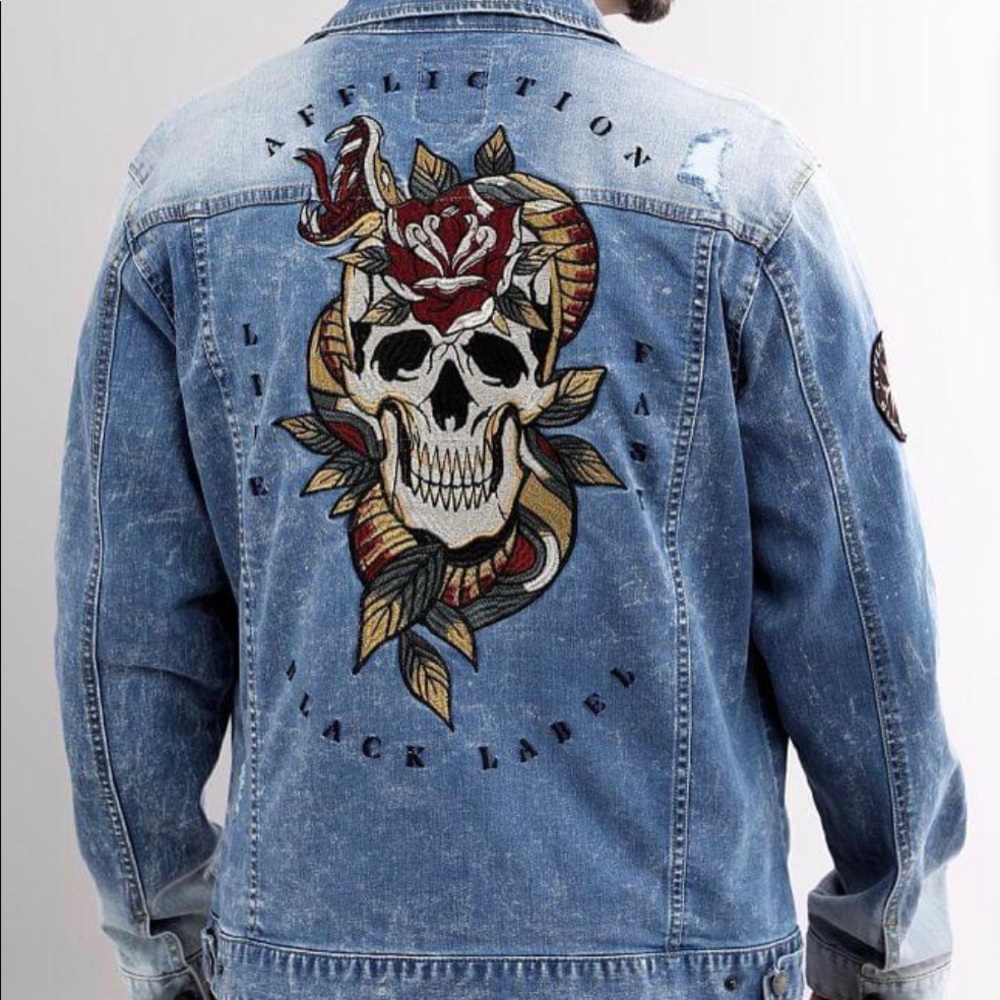 Affliction Oath Jean Stretch Jacket. NWT. Size M